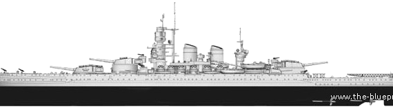 Корабль RN Littorio [Battleship] (1941) - чертежи, габариты, рисунки